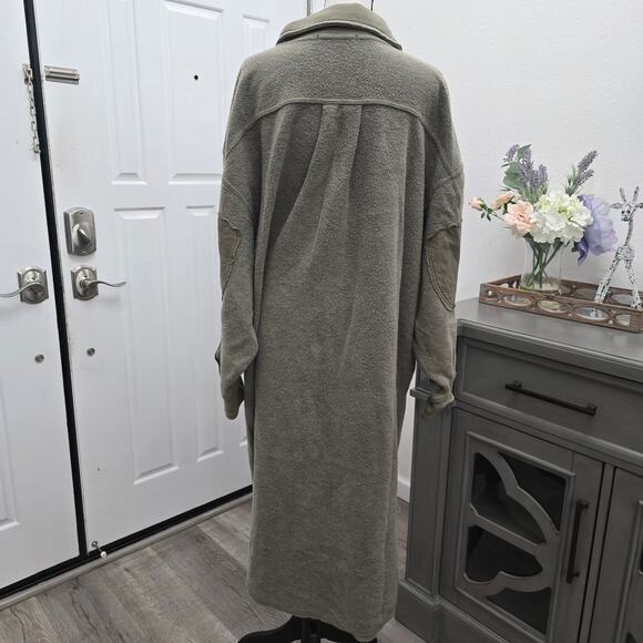 Free People We The Free Long Sherpa Shacket Coat Jacket Medium Oversized NWT - Picture 4 of 11